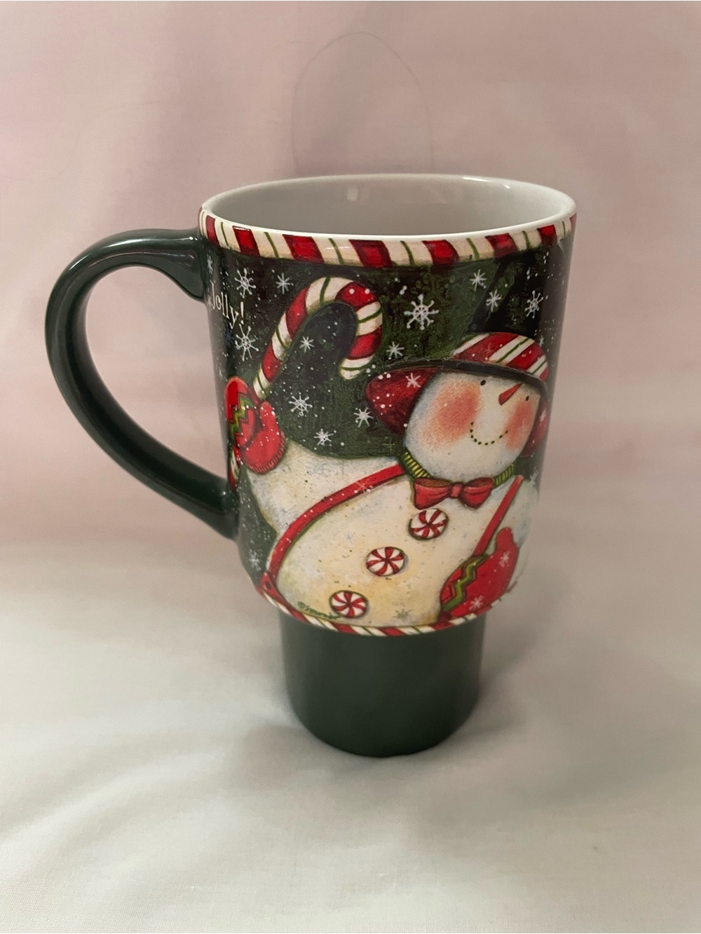 Lang Sam’s Candy Cane - 16 Oz Ceramic Snowman Christmas Coffee Mug